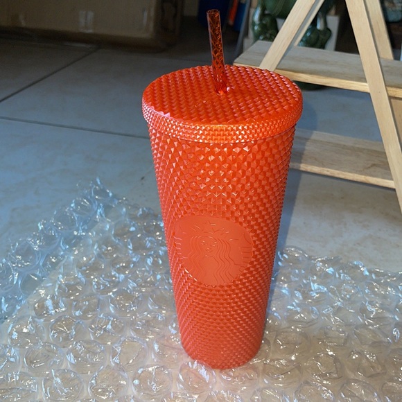 🧡NEW Starbucks Orange Pearlized Bling Studded Tumbler 🍁 - Picture 6 of 8